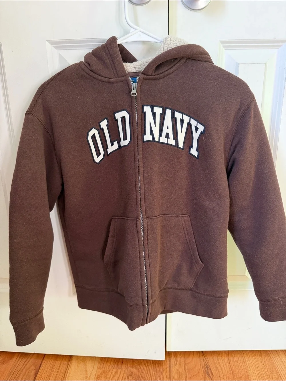 Old Navy Brown Sherpa-Lined Zip Hoodie for Kids